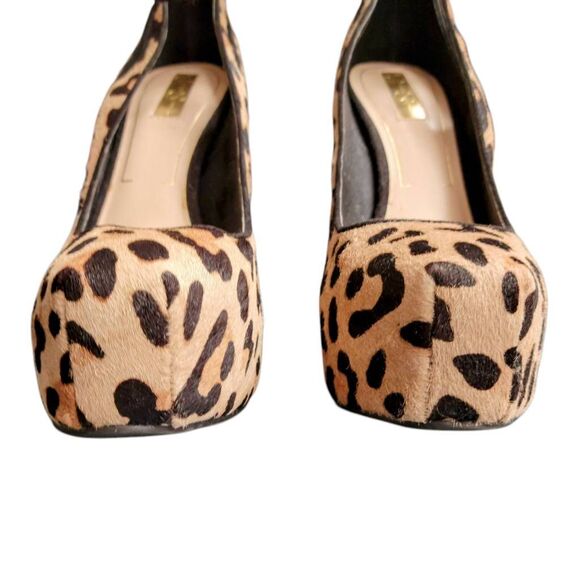 Heels High Platform Animal Pattern Leopard Zebra Genuine Cow Hair Sexy Shoes - Picture 7 of 12